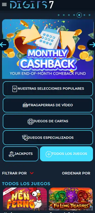 Digits 7 utilizado desde un teléfono móvil
