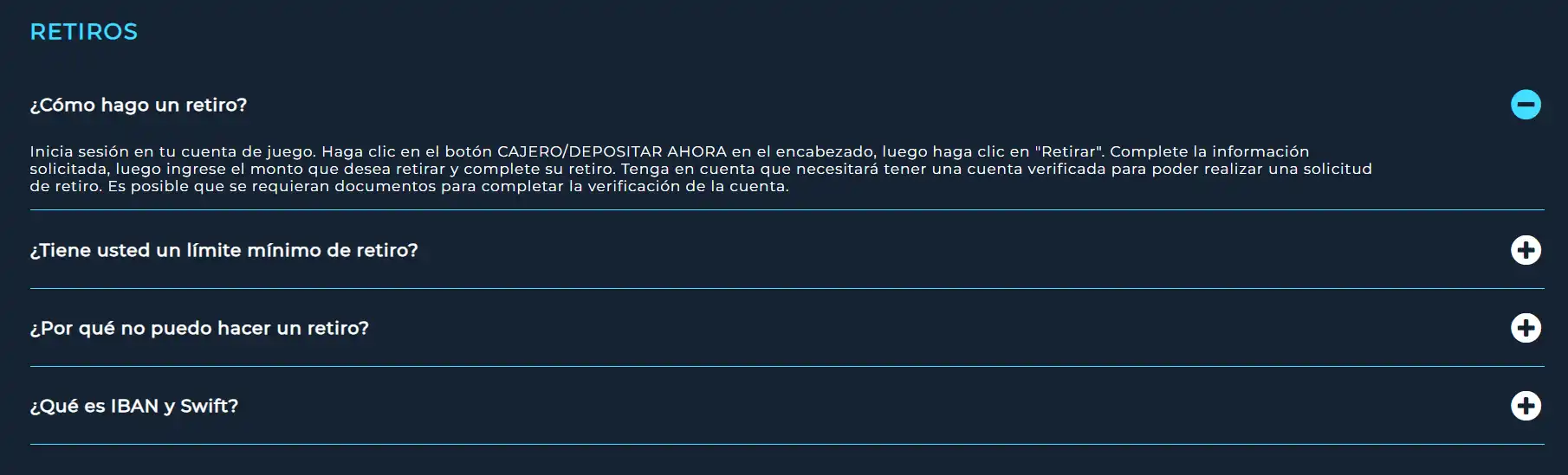 Proceso de retirada en Digits 7